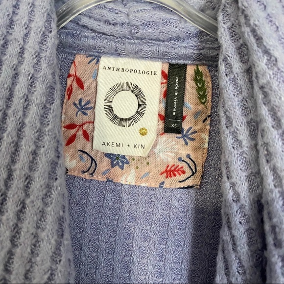 ANTHRO AKEMI+ KIN WOODRUFF WAFFLE KNIT WRAP TOP - Picture 4 of 6